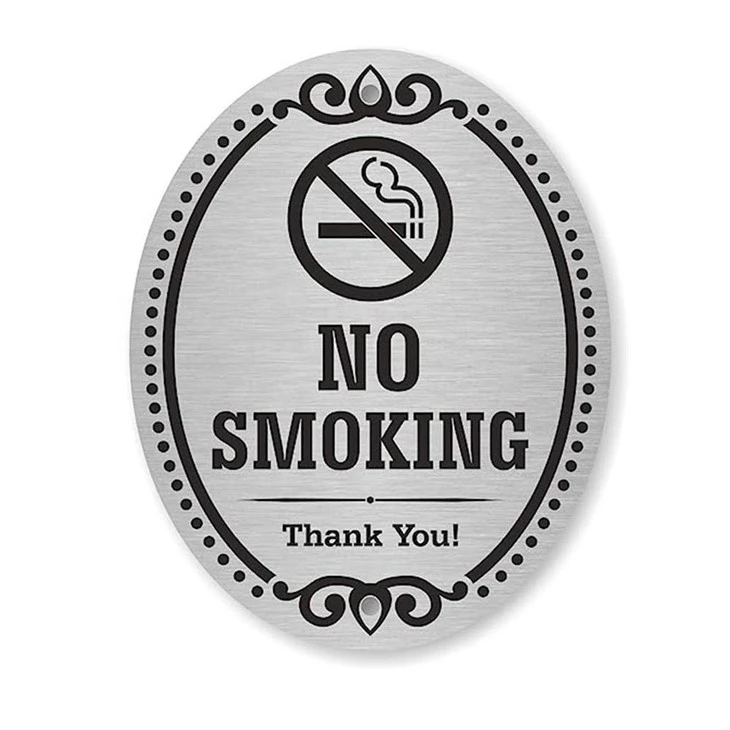 No Soliciting Sign Metal Self Adhesive Sign Silver_
